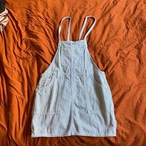 Pinstripe overall dress